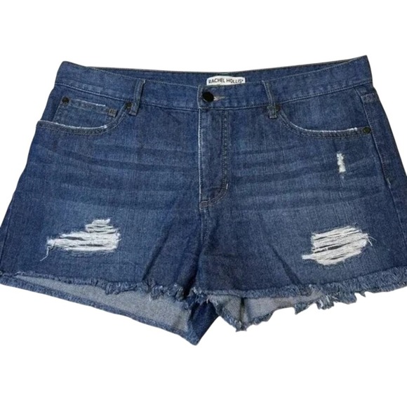 Rachel Hollis Jean Shorts‎ Women's Distressed Denim plus size 18W - Picture 2 of 9